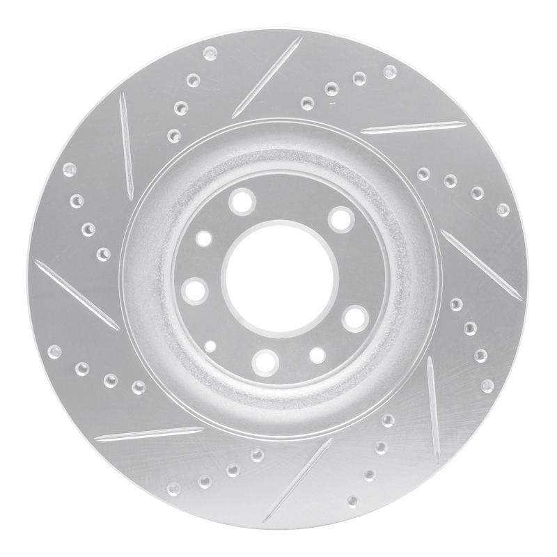 Mazda CX-9 Brake Rotor (1) - Front Right - R1 Concepts - Drilled & Slotted - Silver - `07-`15